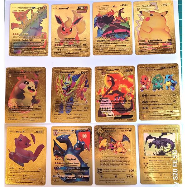 10)  LOT OF 12 POKEMON FOIL FAN ART