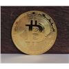 Image 1 : 12)  GOLD TONE BITCOIN TOKEN.
