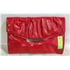 Image 1 : LADIVA CLUTCH RED LEATHER HANDBAG