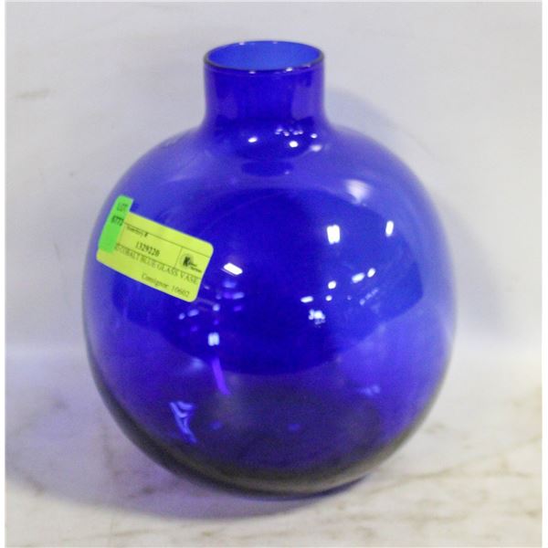 ROUND COBALT BLUE GLASS VASE