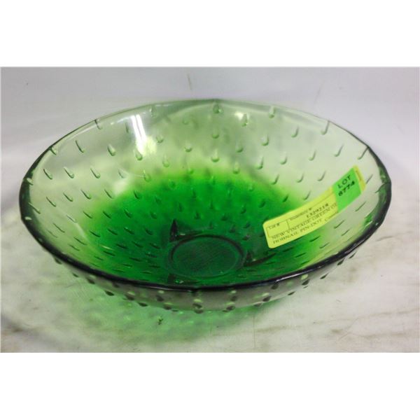 NEW VINTAGE GREEN GLASS HOBNAIL PIN-DOT