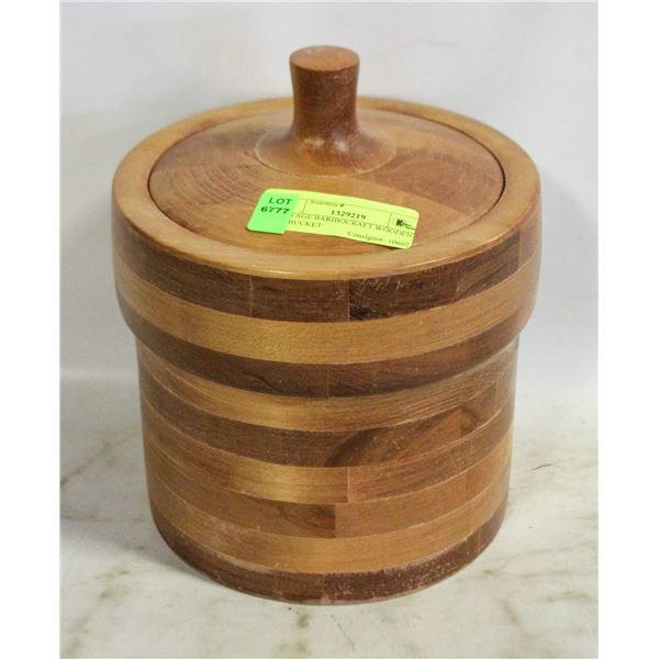 VINTAGE BARIBOCRAFT WOODEN ICE BUCKET