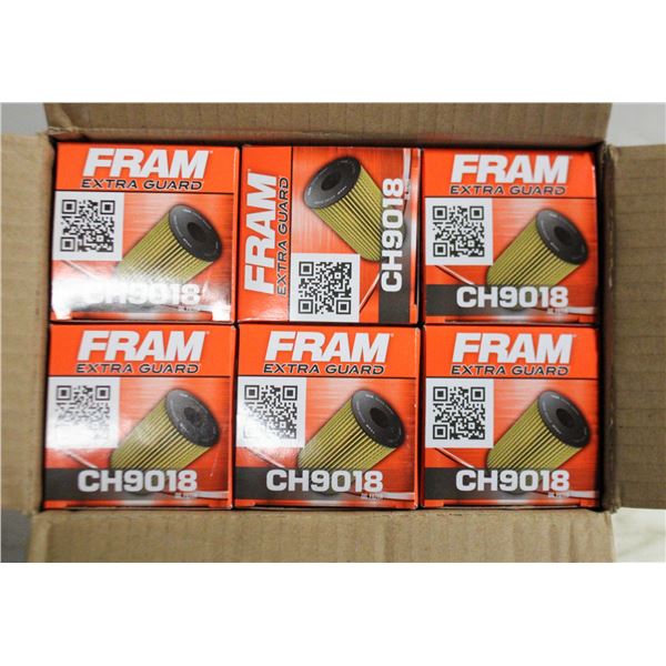 LOT OF 6 FRAM EXTRA GUARD CH9018 OIL FILTER
