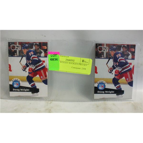 2 DOUG WEIGHT ROOKIES PRO-SET