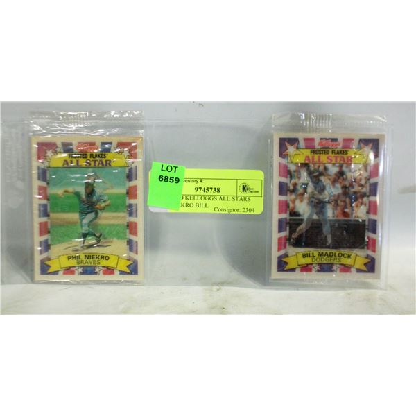 2 SEALED KELLOGGS ALL STARS PHIL NIEKRO BILL