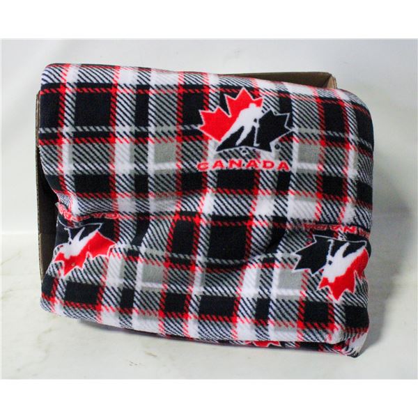 CANADA HOCKEY PLUSH THROW BLANKET 48"X60"