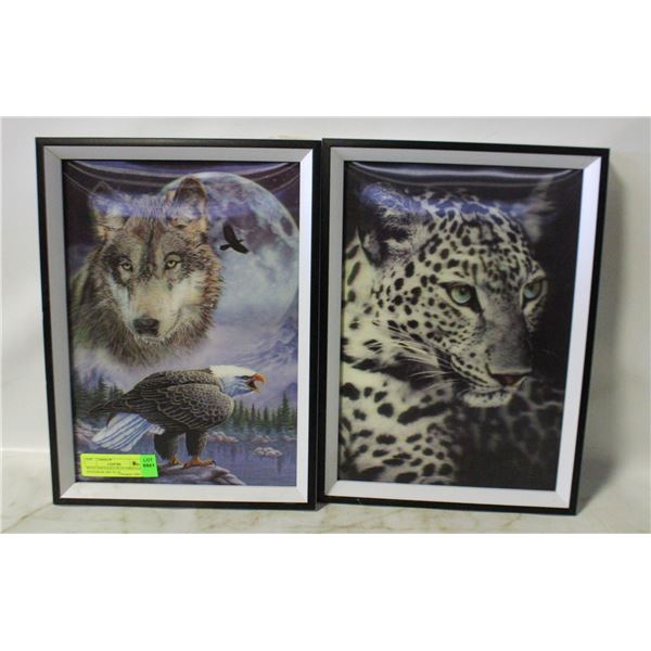 WOLF AND EAGLE PLUS CHEETAH HOLIGRAM ART PLUS