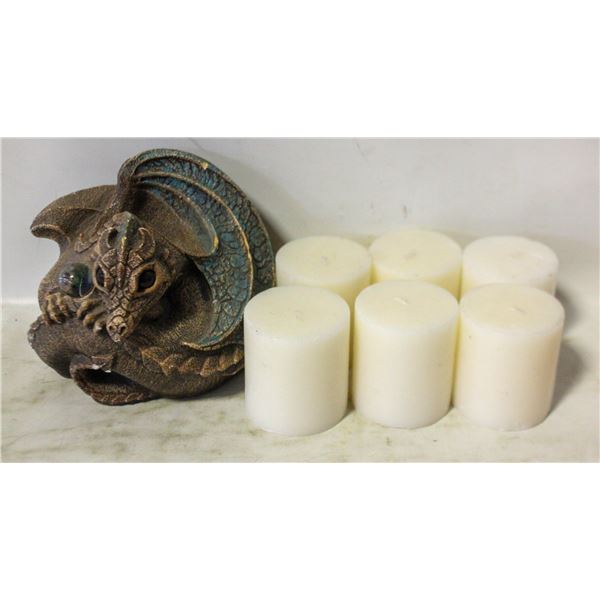 WINDSTONE EDITIONS INNER LIGHT DRAGON CANDLE