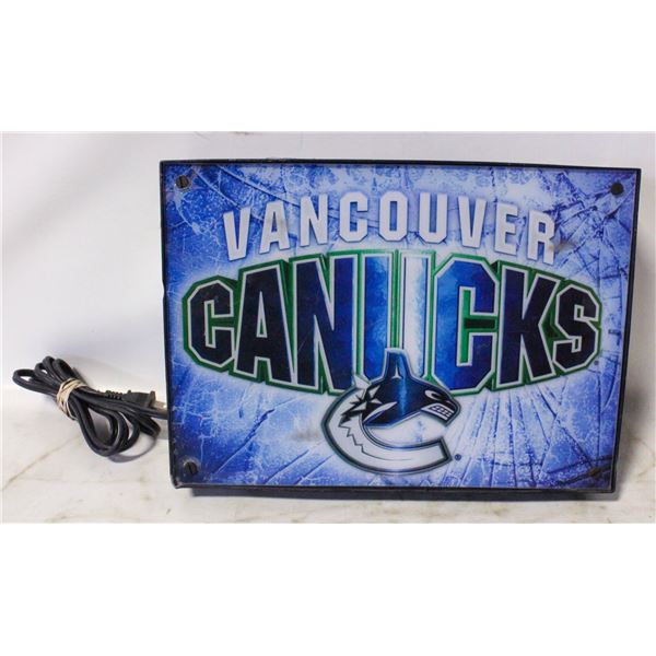VANCOUVER CANUCKS HANGING WALL LIGHTED SIGN