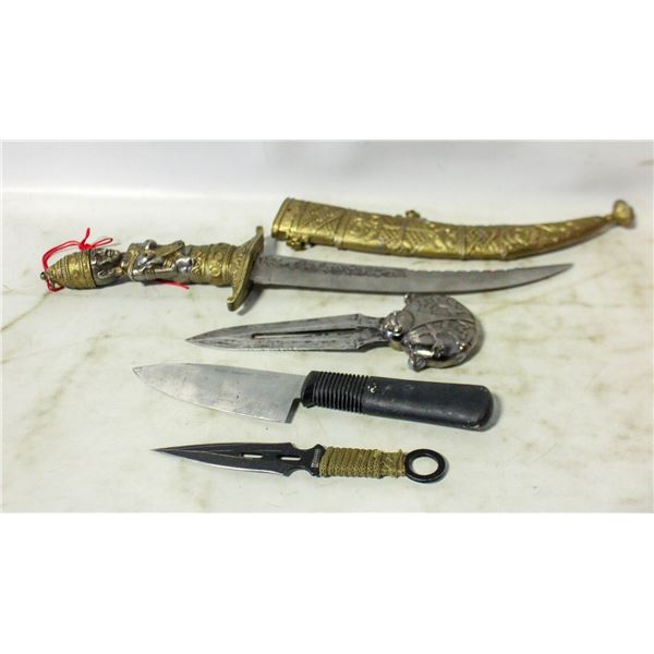 FLAT WITH FANCY GOLDEN KNIFE IN MATCHING METAL