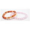 Image 1 : #48- NATURAL ORANG AVENTURINE & PINK ROSE QUARTZ