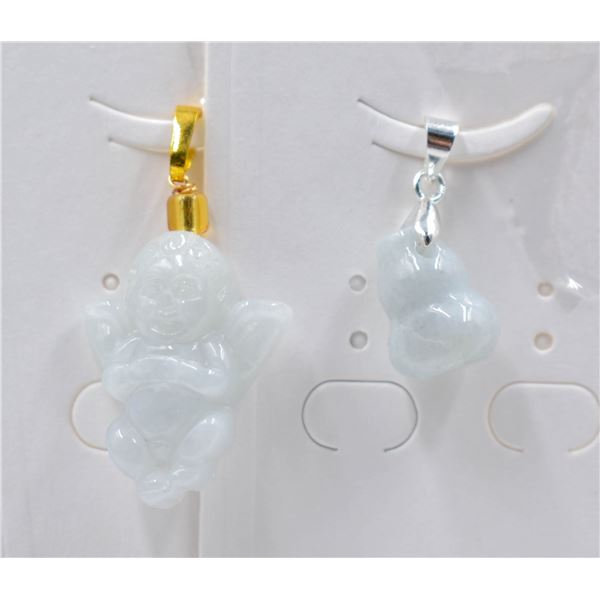 #173-NATURAL JADE JADEITE PENDANT 2PCS