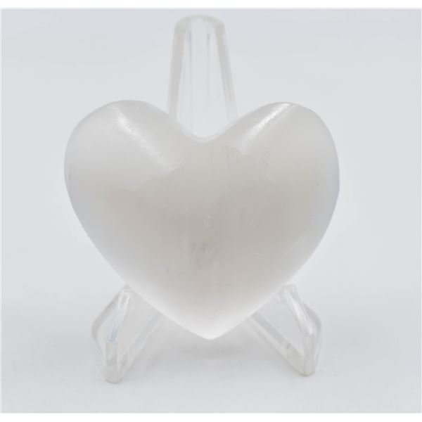 #82-NATURAL SELENITE HEART SHAPE 91 G