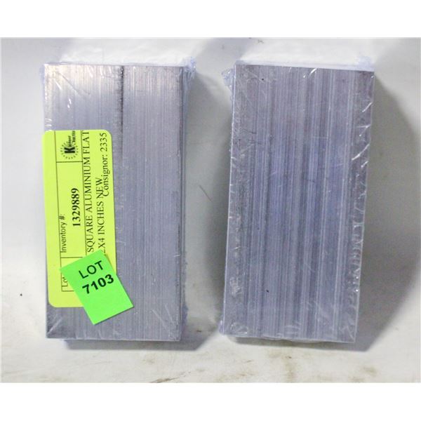 2 PACK SQUARE ALUMINIUM FLAT BAR 1X2X4 INCHES NEW