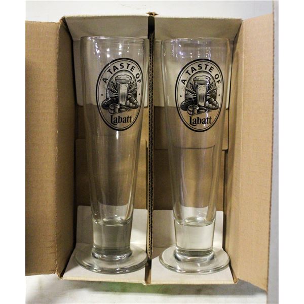 VINTAGE TALL BEER GLASSES A TASTE OF LABATT