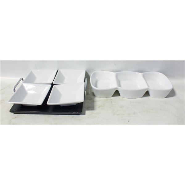 SNACKS OR DIP TRAYS & TRIPLE COMPARTMENT