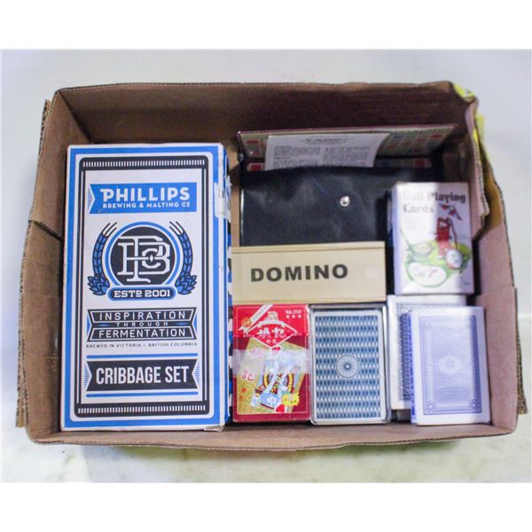 FLAT OF GAMES + PLAYING CARDS