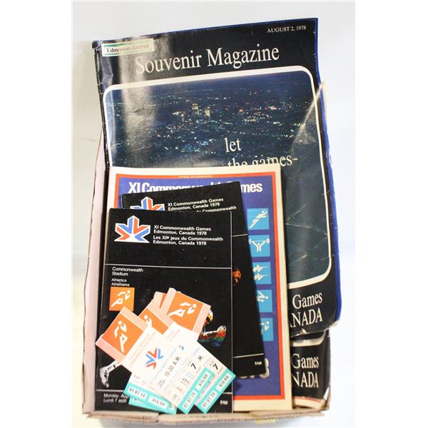 1978 COMMONWEALTH GAMES TICKETS & BROCHURES ETC