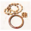 Image 1 : WOOD JEWELRY SET NECKLACE BANGLE BROOCH