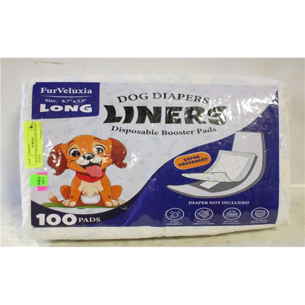 100 PCS FURVELUXIA DOG DIAPER LINERS