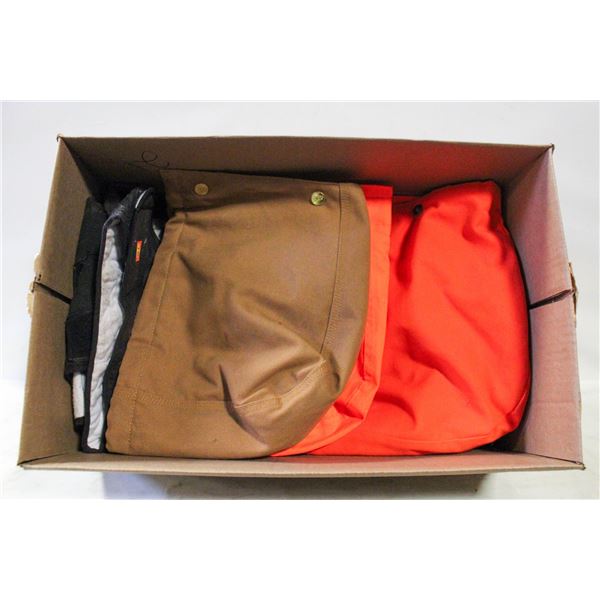 10 SAFETY JACKET HOODS, FR BLACK, TAN & ORANGE