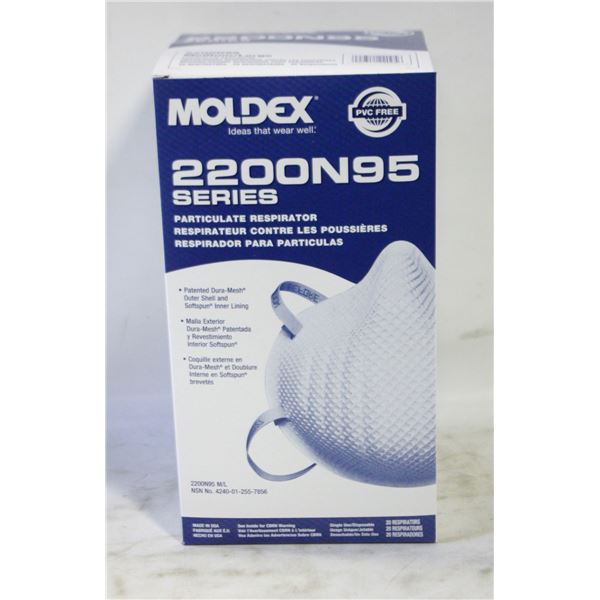 BRAND NEW BOX OF MOLDEX 2200N95 SERIES PARTICULATE
