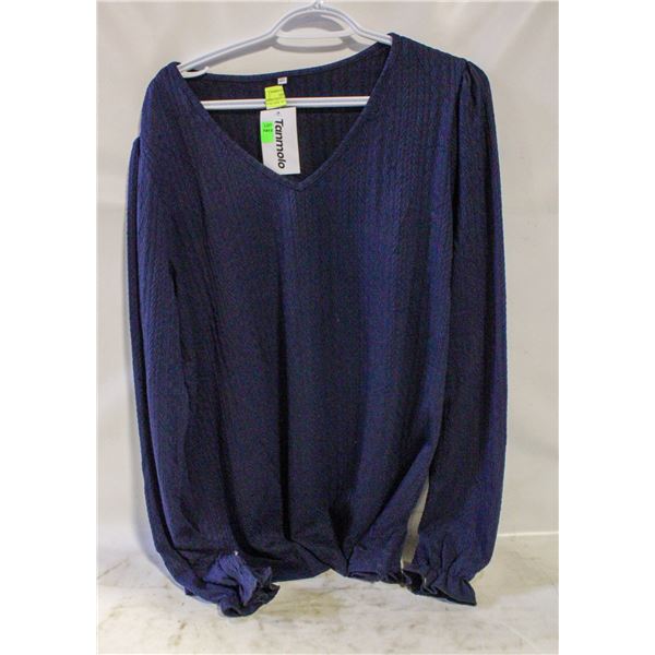 WOMENS NAVY BLUE LONG SLEEVE BLOUSE NEW WITH TAG