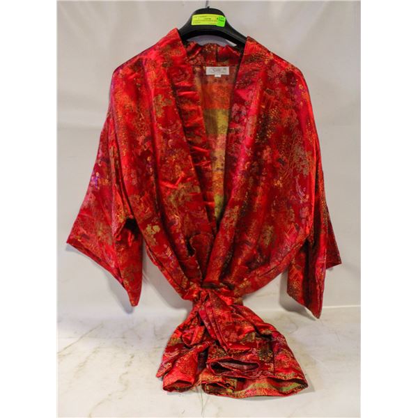 LADIES LG SILK FASHION RED SILK KOMONO