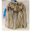 Image 1 : SILVER FOX FUR COAT, SIZE MEDIUM