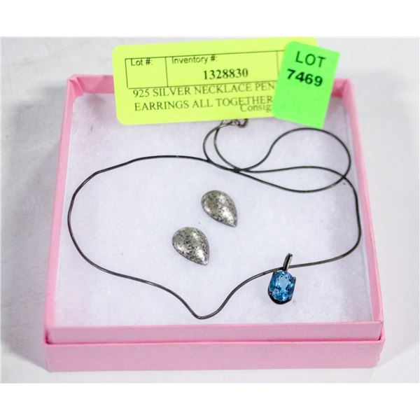 925 SILVER NECKLACE PENDANT EARRINGS ALL TOGETHER