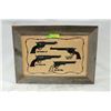 Image 1 : 4 VINTAGE COLT REVOLVERS DISPLAY WOOD FRAMED