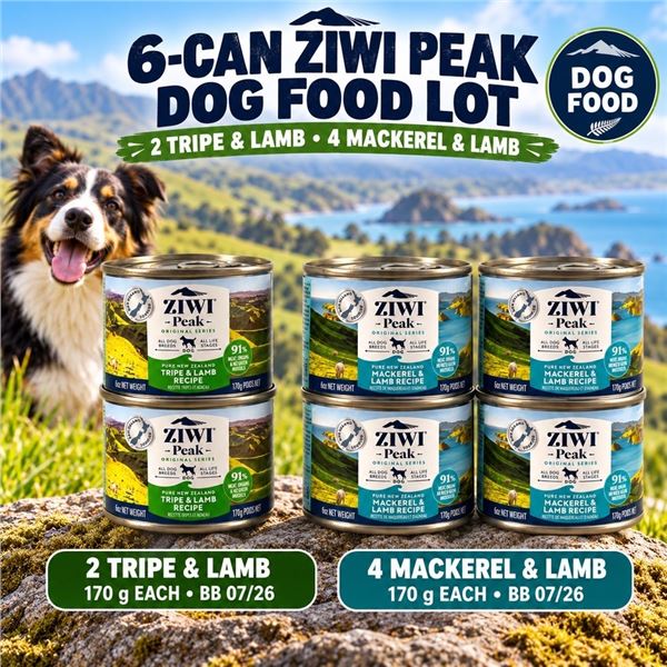 6 ZIWI PEAK DOG FOOD 2 TRIPE 4 MACKEREL BB 07/26
