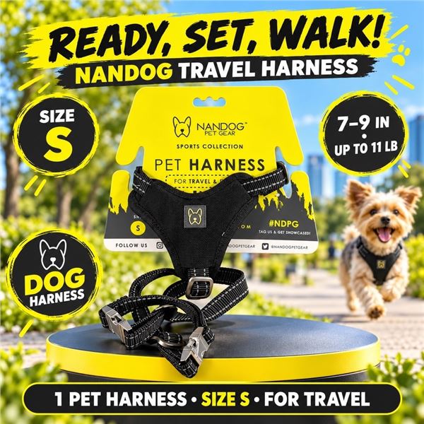 NANDOG TRAVEL DOG HARNESS SIZE S 7-9 IN