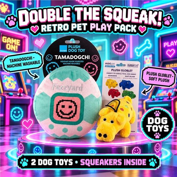 2 DOG TOYS FUZZYARD TAMADOGCHI & MULTIPET