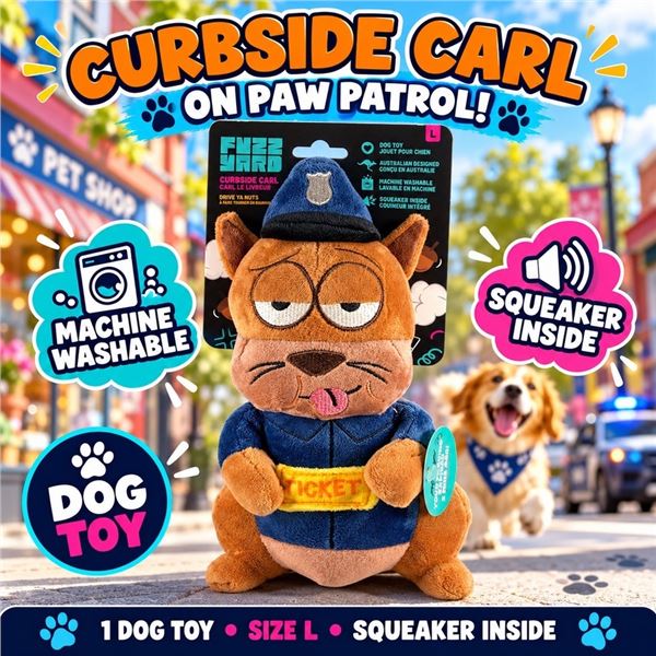 FUZZYARD CURBSIDE CARL DOG TOY SIZE L SQUEAKER