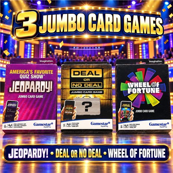 NEW 3 JUMBO GAMES JEOPARDY DEAL OR NO DEAL WHEEL