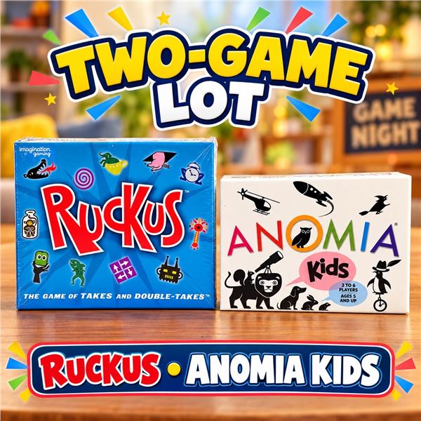 NEW 2 CARD GAMES RUCKUS & ANOMIA KIDS
