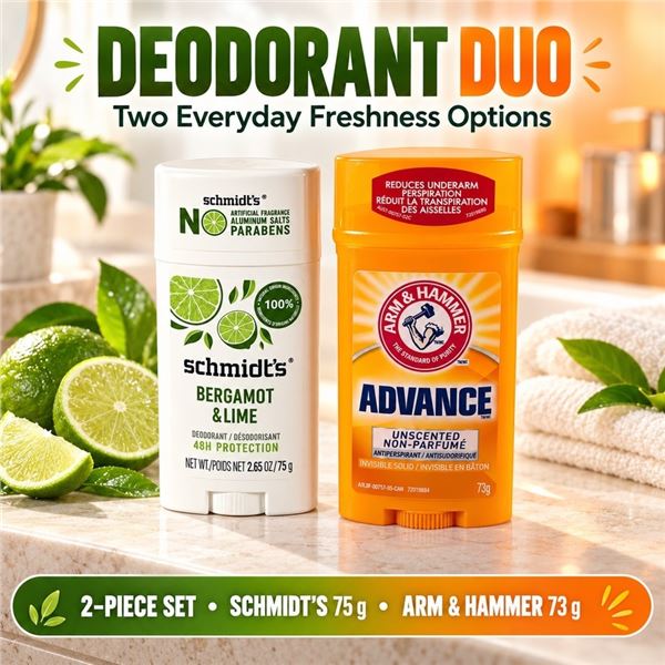 SCHMIDT'S LIME 75G & ARM & HAMMER UNSCENTED 73G