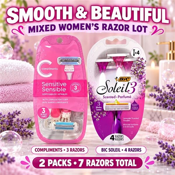 7 WOMENS RAZORS COMPLIMENTS & BIC SOLEIL