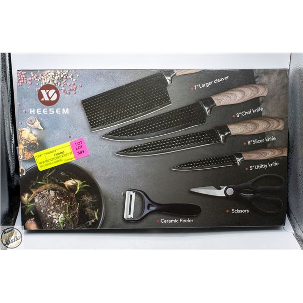 NEW 6PC KITCHEN KNIFE BLOCK SET HIGH CARBON
