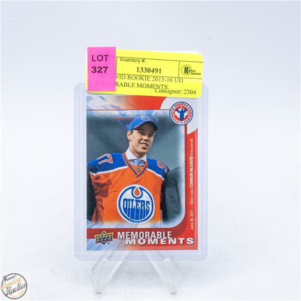 MCDAVID ROOKIE 2015-16 UD MEMORABLE MOMENTS
