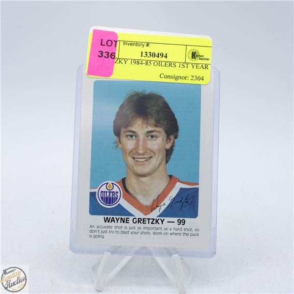 GRETZKY 1984-85 OILERS 1ST YEAR CUP
