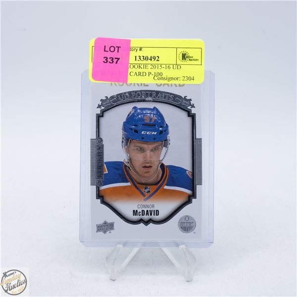 MCDAVID ROOKIE 2015-16 UD PORTRAITS CARD P-100