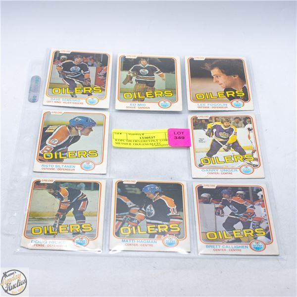 8 OPC OILERS GRETZKY LOWE MESSIER TIKKANEM ETC