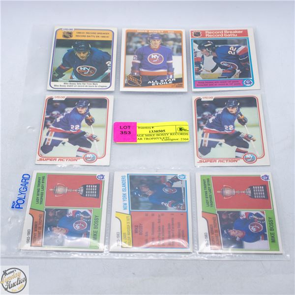 8 VINTAGE MIKE BOSSY RECORDS ALL-STAR TROPHYS ETC