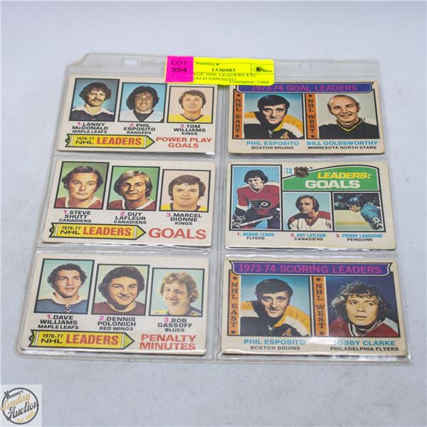 6 VINTAGE NHL LEADERS ETC MCDONALD ESPOSITO