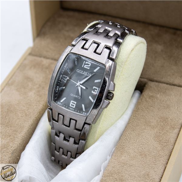GOLDLIS QUARTZ MEN'S WATCH, STAINLESS STEEL &