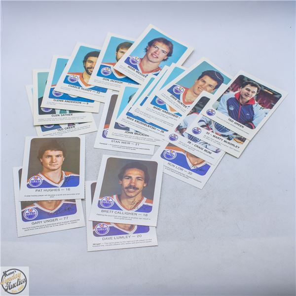 20 OILERS RED ROOSTER CARDS 1981-82, 1984-85