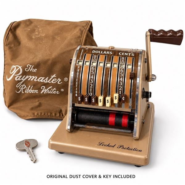 PAYMASTER RIBBON WRITER CHECK PROTECTOR W/ KEY
