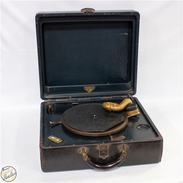 ANTIQUE PORTABLE VICTOR VICTROLA V V 2-55